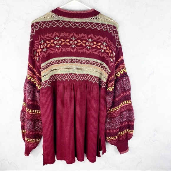 [Free People] Cabin Fever Pomegranate Sweater - Picture 10 of 12